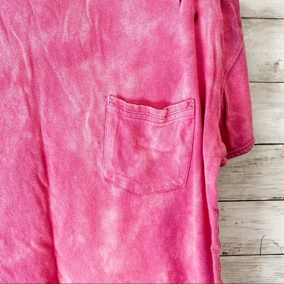 Handmade Tie Dye Distressed Free People Tee - Picture 6 of 8